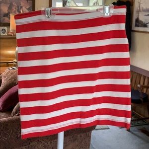 Red and white stripped skirt size S